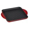 Le Creuset 9.5" Square Signature Enameled Cast Iron Grill Pan | Cerise/Cherry Red -Cuisinart Shop cerisegrill1