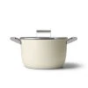 SMEG 8 Qt. Nonstick Casserole Dish With Lid | Cream