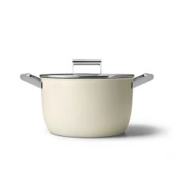 Cuisinart Shop 27 SMEG 8 Qt. Nonstick Casserole Dish With Lid | Cream