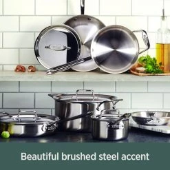 All-Clad D5 Brushed Stainless Steel Saute Pan & Lid | 3 Qt. -Cuisinart Shop d55 3