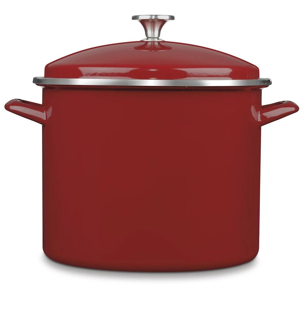 Cuisinart Chef's Classic 12-Quart Enamel On Steel Stockpot With Cover | Red 2 Cuisinart Chef's Classic 12-Quart Enamel On Steel Stockpot With Cover | Red