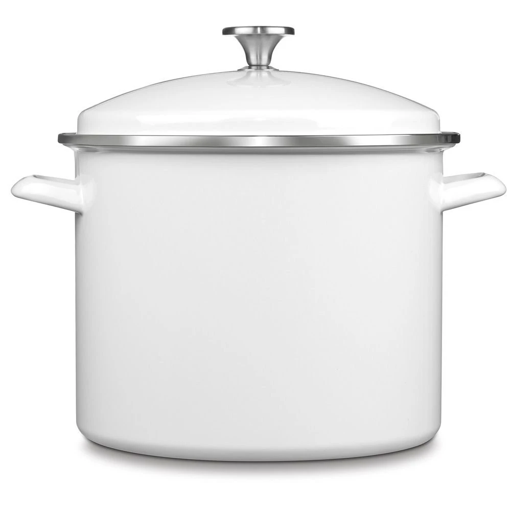Cuisinart Chef's Classic 12-Quart Enamel On Steel Stockpot With Cover | White 3 Cuisinart Chef's Classic 12-Quart Enamel On Steel Stockpot With Cover | White