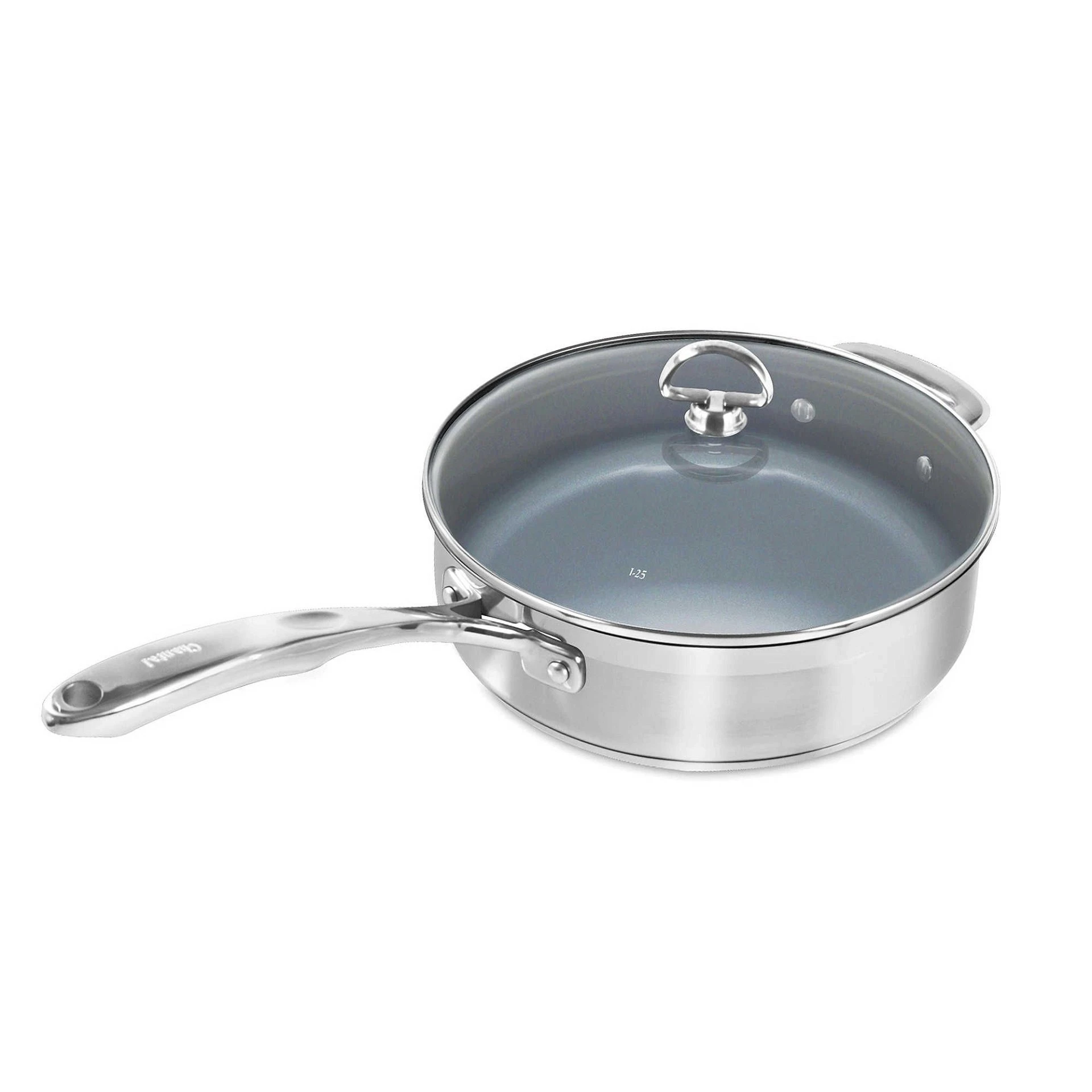 Chantal Induction 21 Steel Ceramic-Coated Saute Skillet & Lid - 5 Quarts